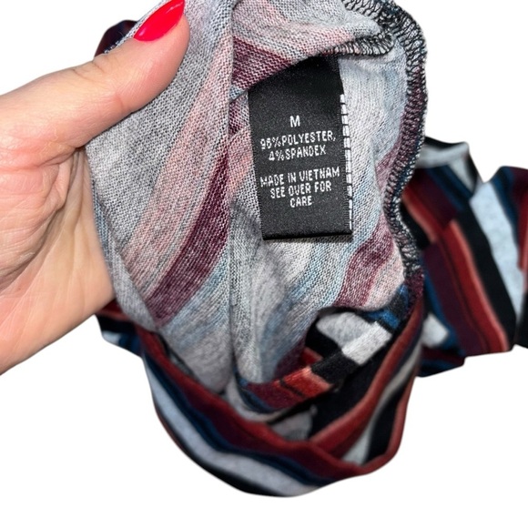 IN San Francisco Bell Sleeve Stripe Sweater Bow Back Women’s M Winter Blouse - Picture 8 of 13